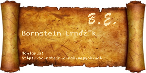 Bornstein Ernák névjegykártya